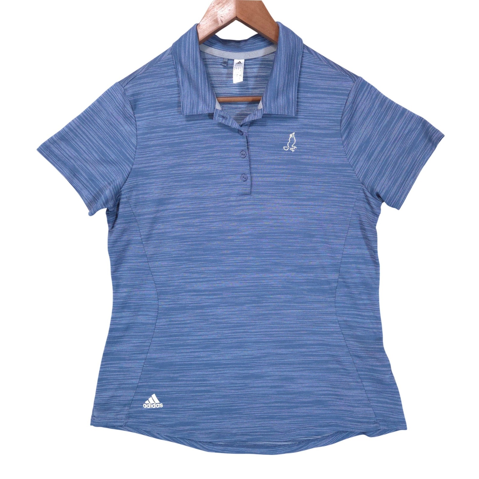 Adidas Primegreen Space Dye Polo Shirt Womens L Blue Performance Golf Tennis